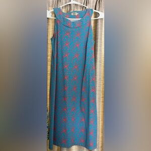 Katherine Way Dress. Turquoise/coral starfish Size S.